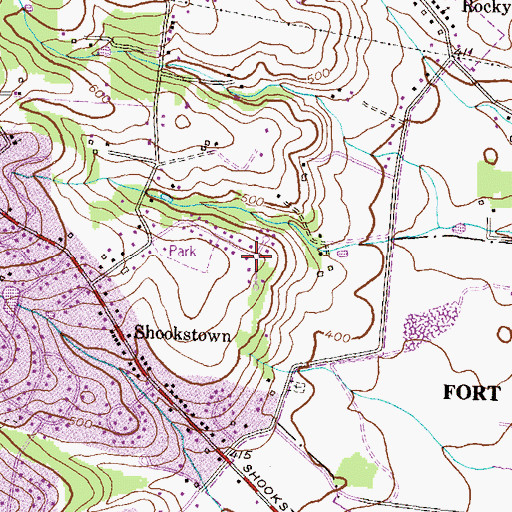 Topographic Map of Meadowcrest, MD