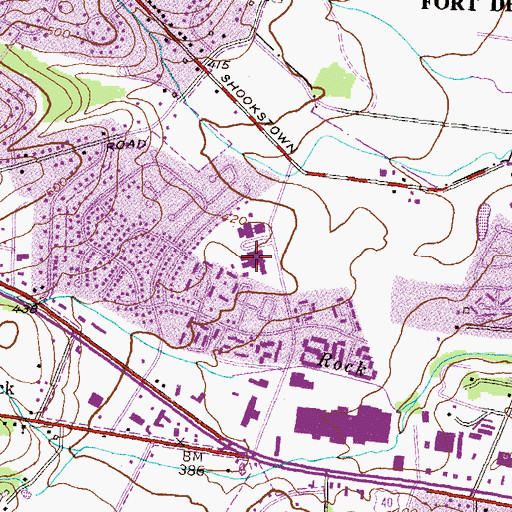 Topographic Map of Rock Creek School, MD