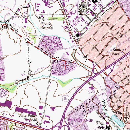 Topographic Map of Rock Creek Estates, MD
