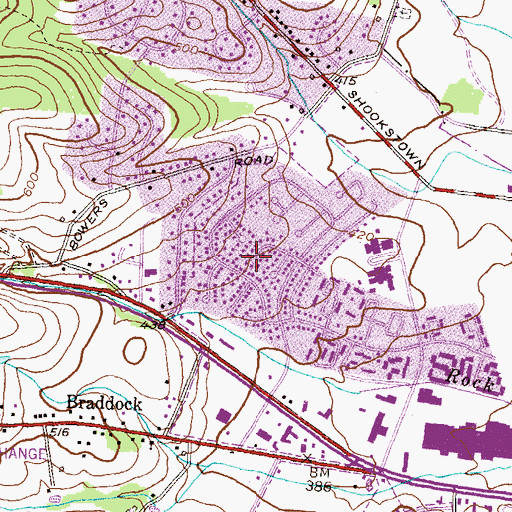 Topographic Map of Stonegate Farms, MD