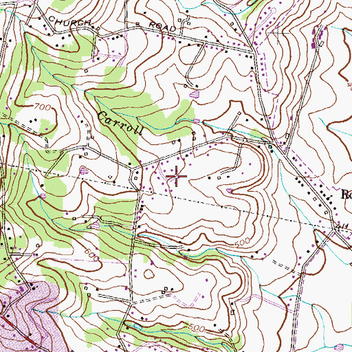 Topographic Map of Sunny Acres, MD