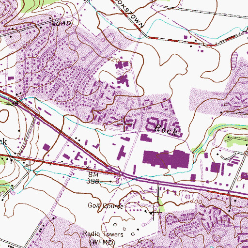 Topographic Map of Woodlawn Village, MD