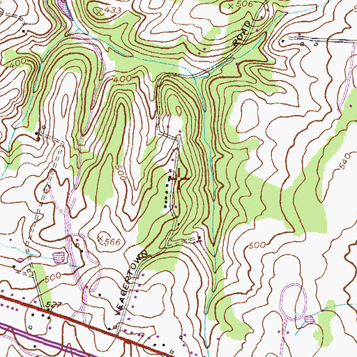 Topographic Map of Yeager, MD
