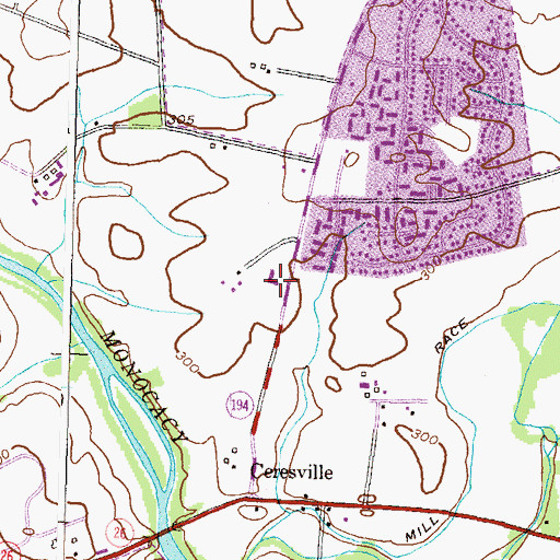 Topographic Map of Calvary Assembly of God Church, MD