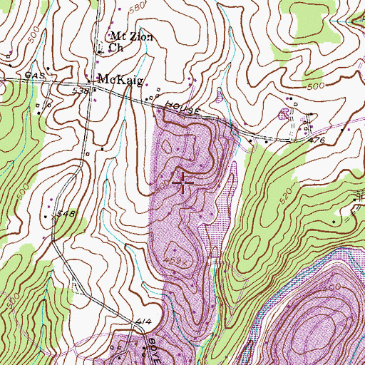 Topographic Map of Meadows, MD
