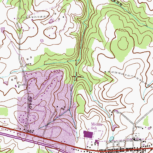 Topographic Map of Walnut Run, MD