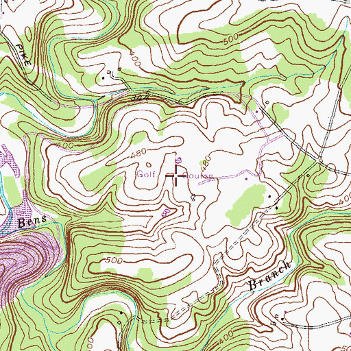 Topographic Map of West Winds Country Club and Golf Course, MD