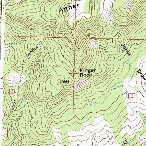 Topographic Map of Finger Rock, CO