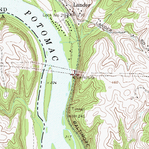 Topographic Map of Bald Eagle Island Campground, MD
