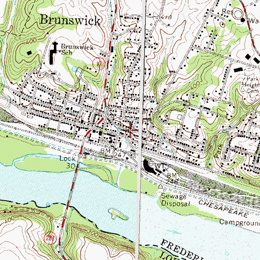 Topographic Map of Bethany Lutheran Church, MD