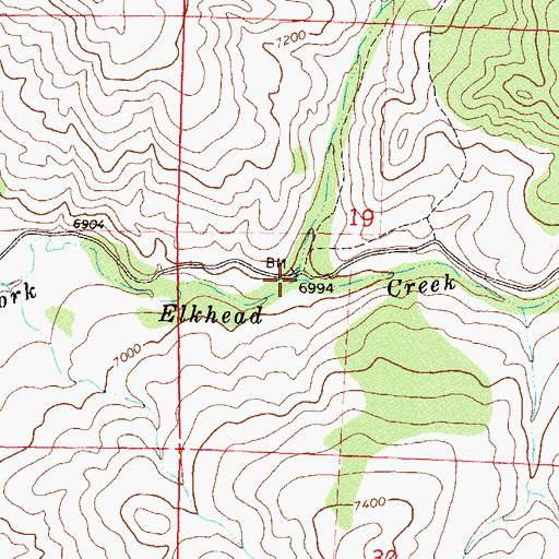 Topographic Map of Bull Gulch, CO