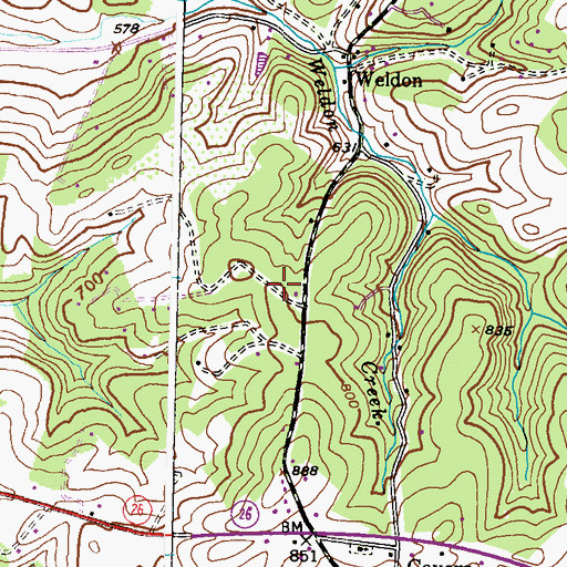 Topographic Map of Buffalo Estates, MD