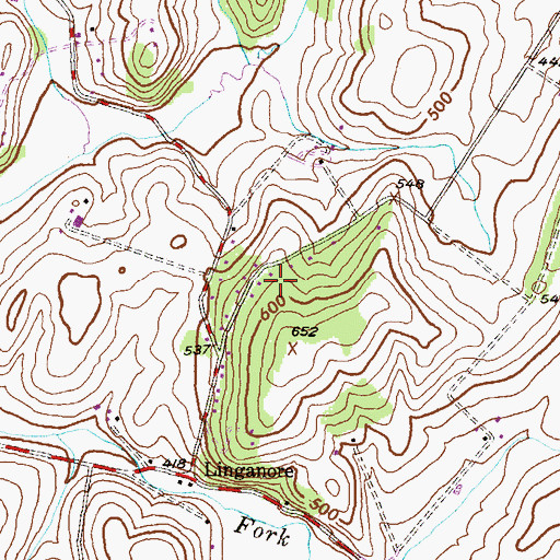 Topographic Map of Burrier Knob, MD