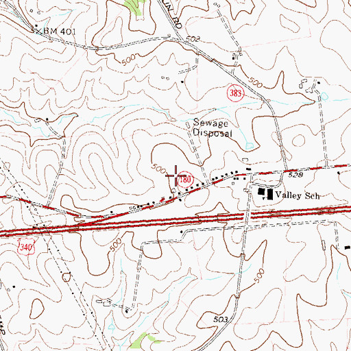 Topographic Map of Copperfield, MD