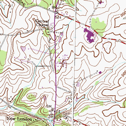 Topographic Map of Darby-Lux, MD