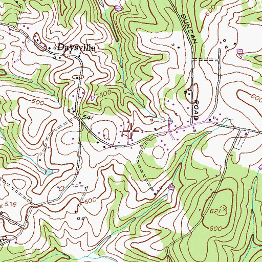 Topographic Map of Daysville Acres, MD