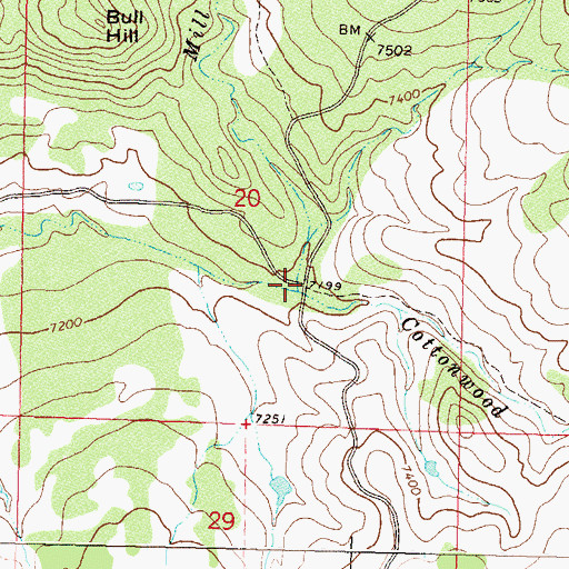 Topographic Map of Mill Creek, CO