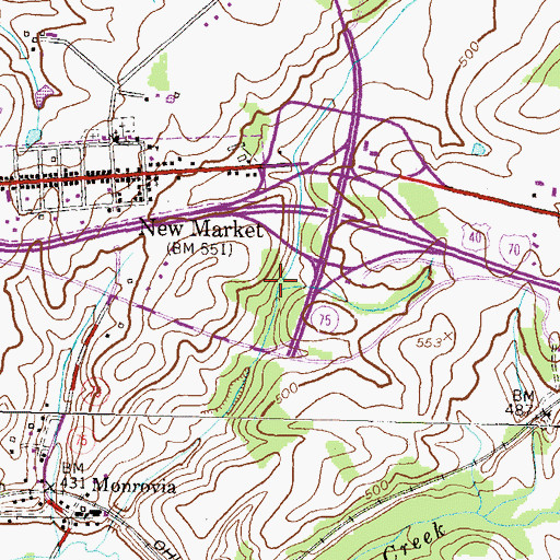 Topographic Map of East Branch, MD