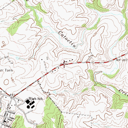 Topographic Map of Eastwick, MD