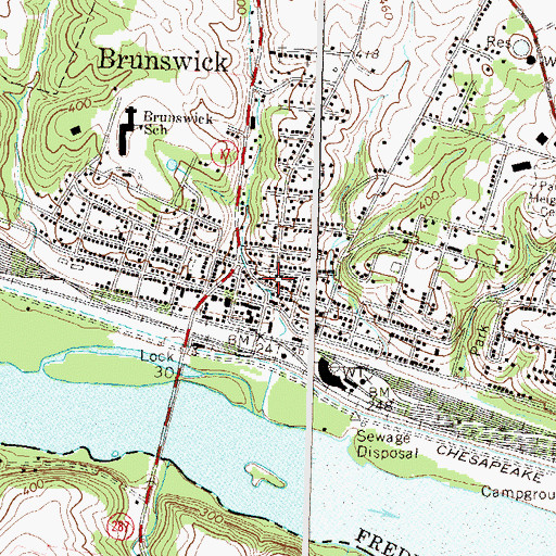 Topographic Map of First Baptist Church, MD