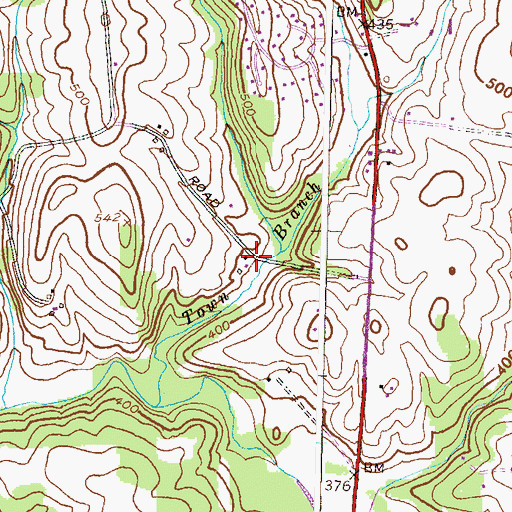 Topographic Map of Fox Pass, MD