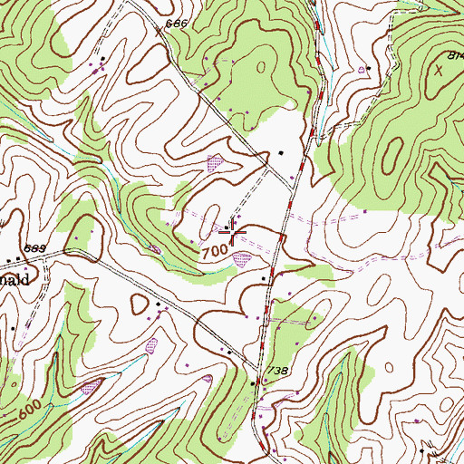 Topographic Map of Fuller, MD