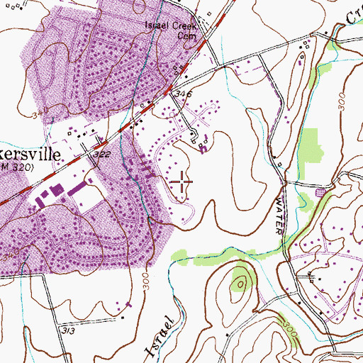 Topographic Map of Glade Town, MD