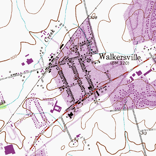 Topographic Map of Glade United Methodist Church, MD