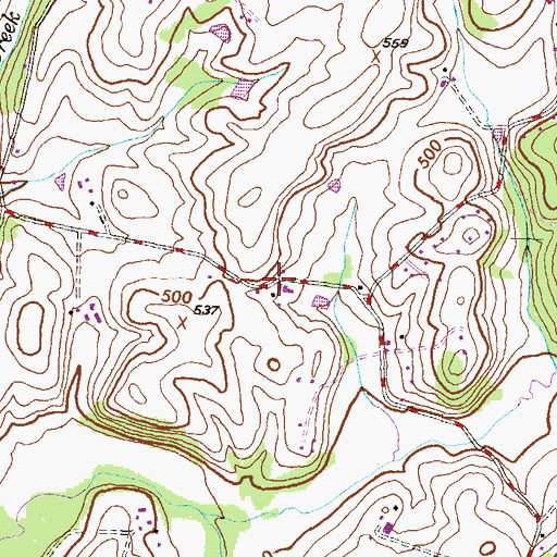 Topographic Map of Glisson Place, MD