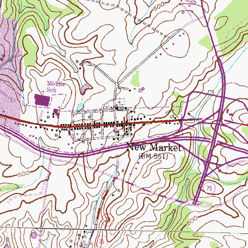 Topographic Map of Grace Episcopal Church, MD