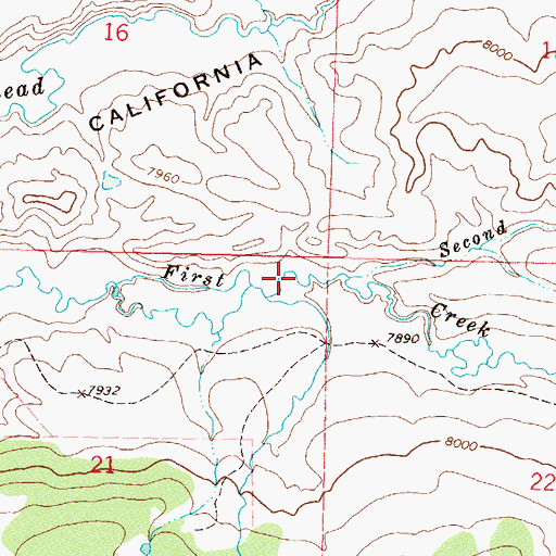 Topographic Map of Second Creek, CO