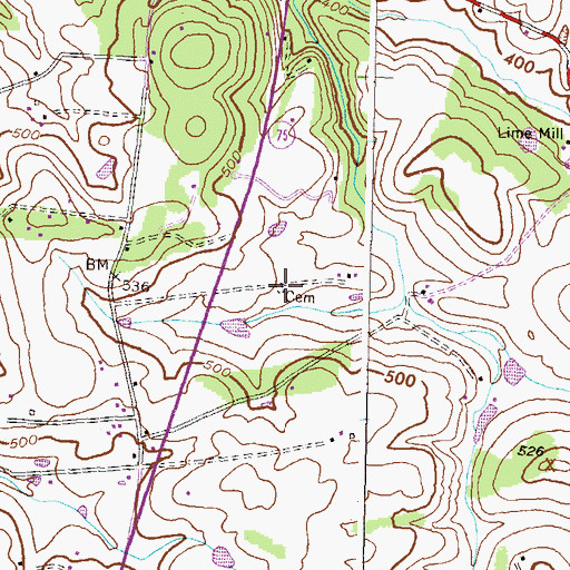 Topographic Map of Hammond Cemetery, MD