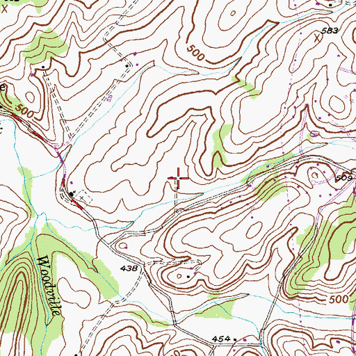 Topographic Map of Harrisville Farmettes, MD