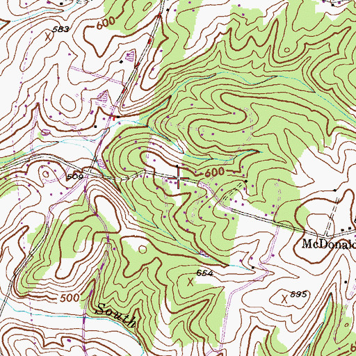 Topographic Map of Harrisville Heights, MD