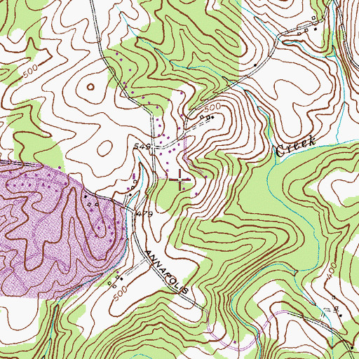 Topographic Map of Harshman Estates, MD