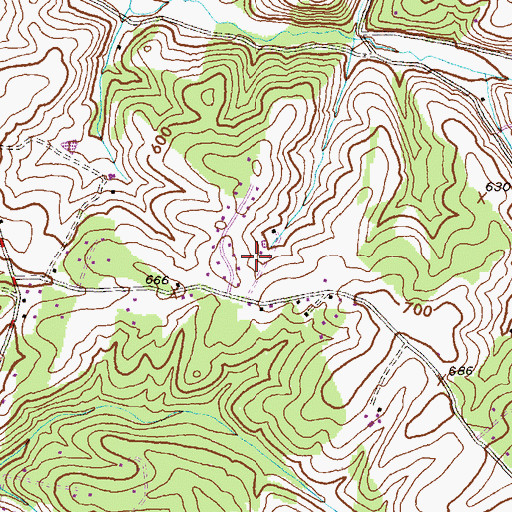 Topographic Map of Harvest Hills, MD