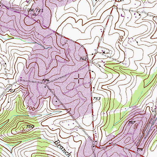 Topographic Map of Hawthorne Estates, MD