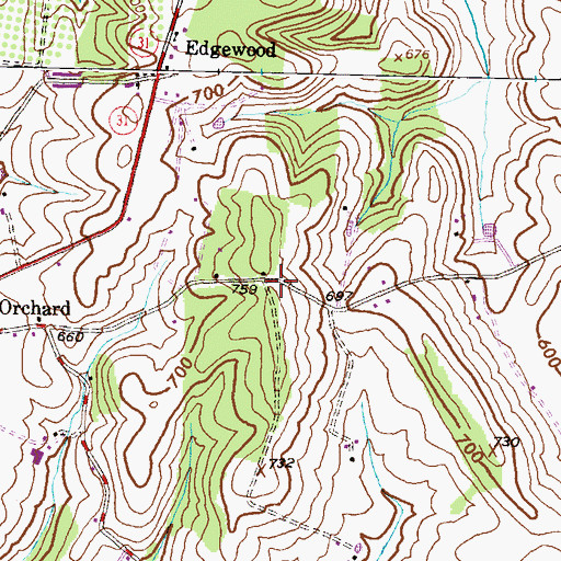 Topographic Map of Hemp Hills, MD