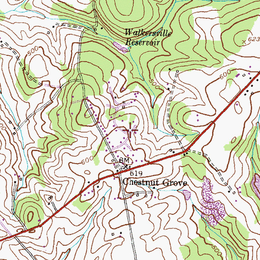 Topographic Map of Henleys, MD