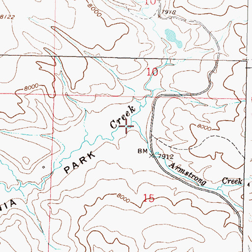 Topographic Map of Armstrong Creek, CO
