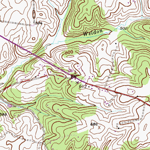 Topographic Map of Holler, MD