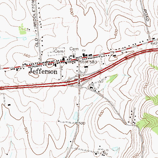 Topographic Map of Interchange 8, MD