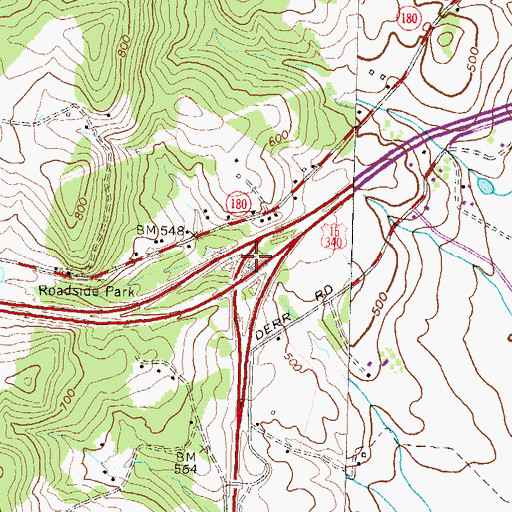 Topographic Map of Interchange 10, MD