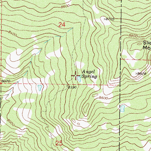 Topographic Map of Angel Spring, CO