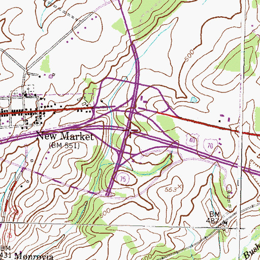 Topographic Map of Interchange 62, MD