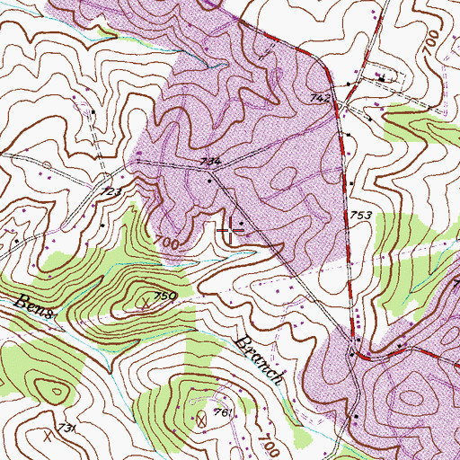 Topographic Map of Jacobs Run, MD