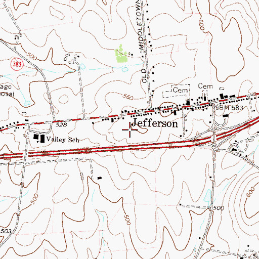 Topographic Map of Jefferson Court, MD