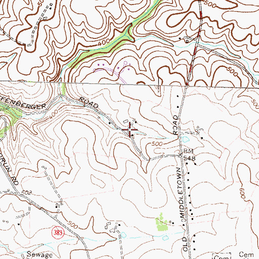 Topographic Map of Jefferson Oaks, MD