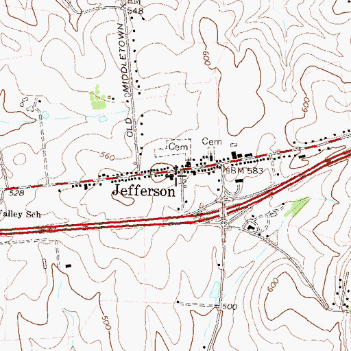 Topographic Map of Jefferson United Church of Christ, MD