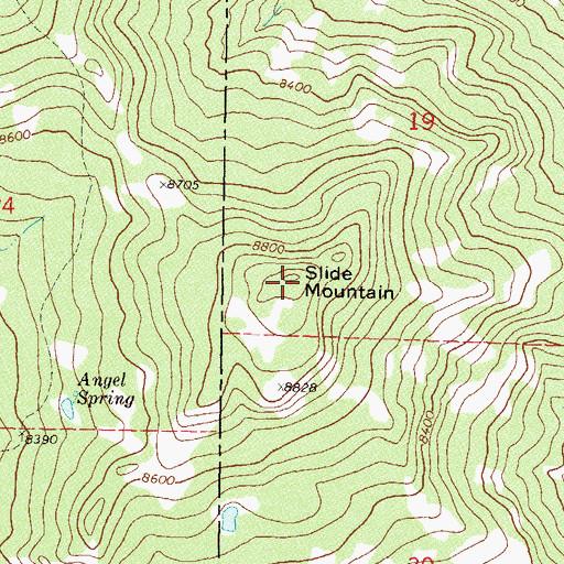 Topographic Map of Slide Mountain, CO